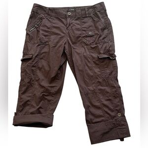 Women's APT. 9 Brown Cargo Capri Pants Size 14